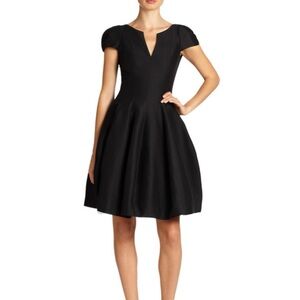 Halston Heritage V-neck Black Mini Dress